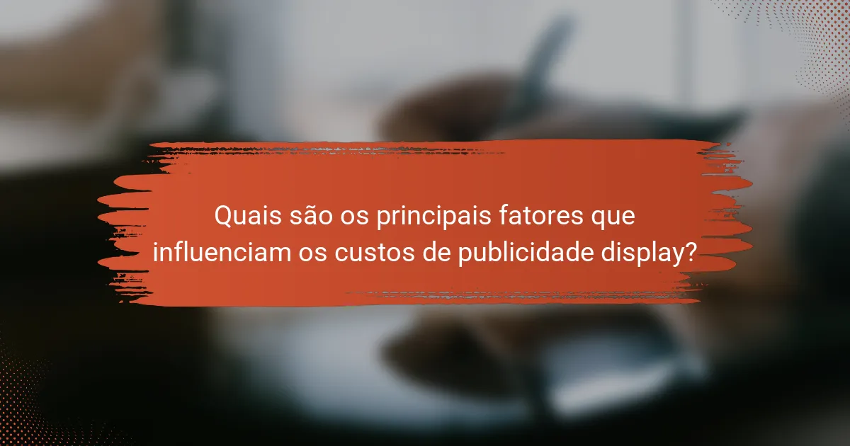 Quais são os principais fatores que influenciam os custos de publicidade display?